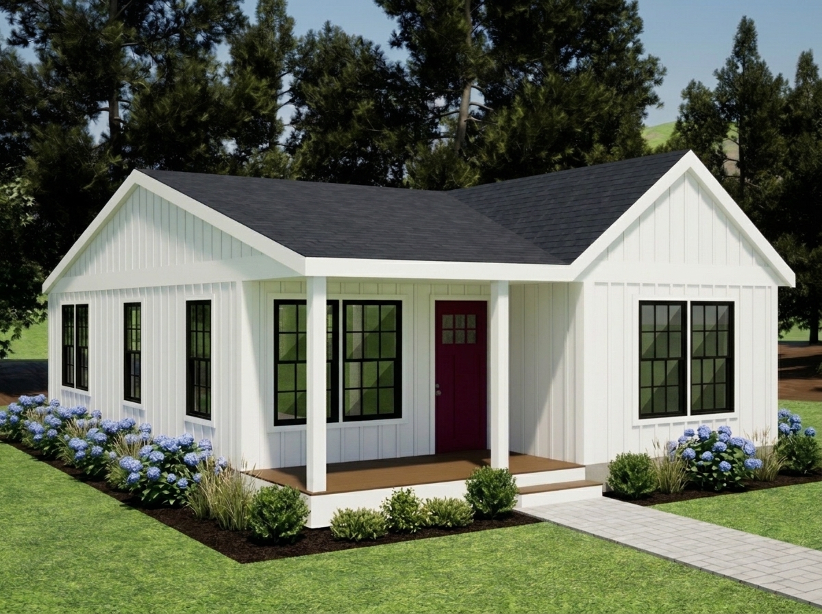 White board and batten with black windows