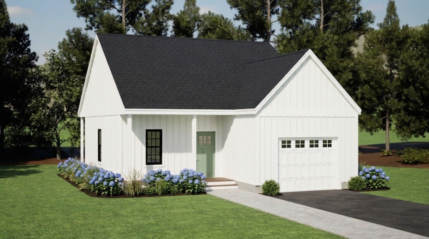 White board and batten with black windows