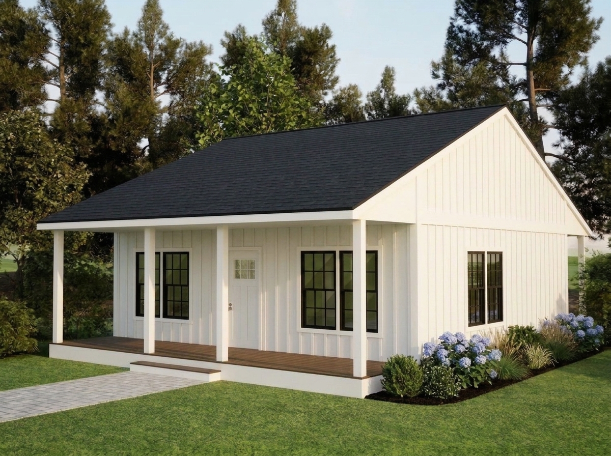 White Board and Batten with Black Windows