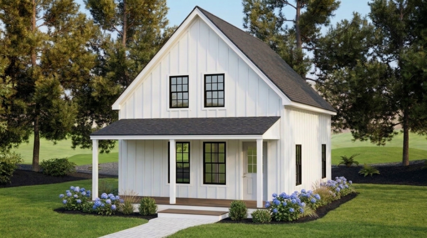 White Board and Batten with Black Windows