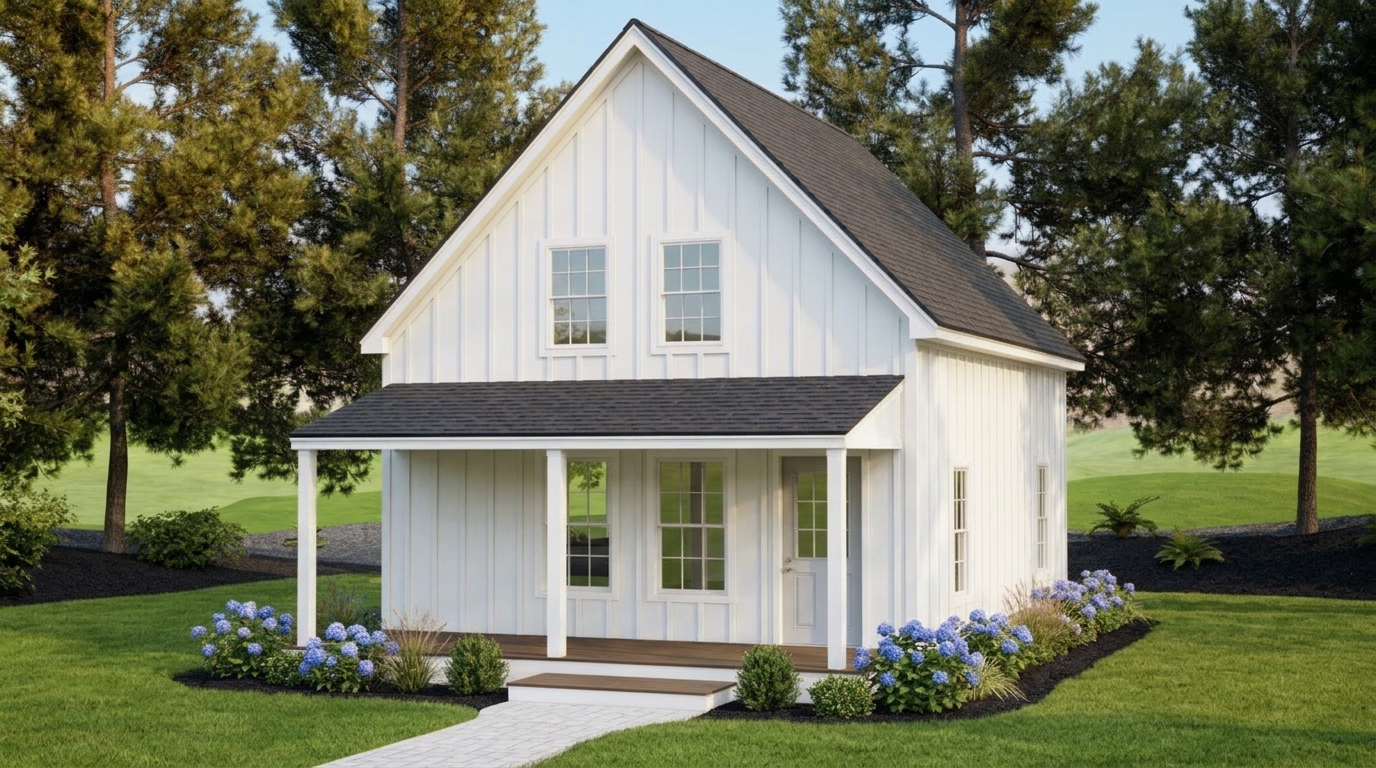 White Board and Batten with White Trim